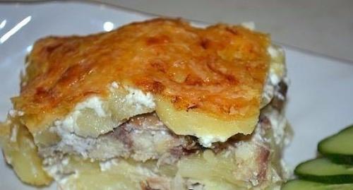 Картофельная запеканка со скумбрией. Картофельная запеканка со скумбрией.