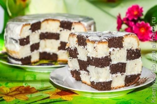 Шахматный торт в мультиварке.