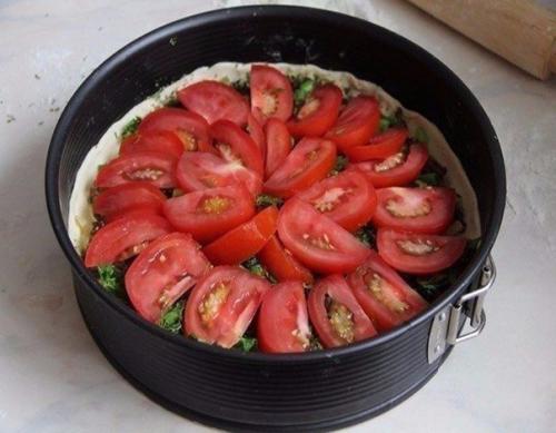 Киш с грибами и помидорами. 04