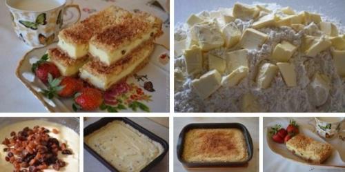 Песочный пирог с творогом.