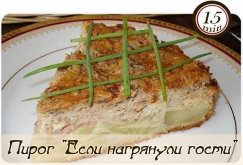 Пирог с рыбными консервами 