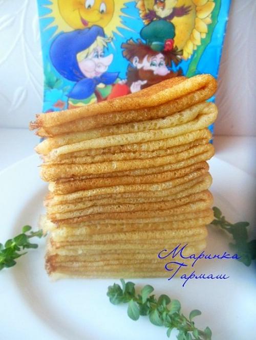 Дрожжевые манные блины.