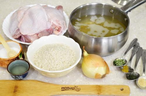 Куриные бедрышки с рисом в духовке. 01