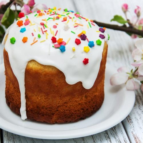 Бисквитный пасхальный кулич.