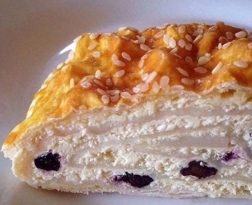 Творожный рулетик из лаваша.