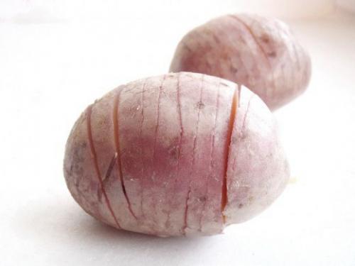 Картошка - гармошка. Печеный картофель с салом под сырной корочкой. 01 Картошка - гармошка. Печеный картофель с салом под сырной корочкой. 01