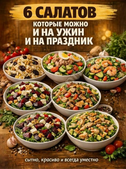 6 салатов, которые спасают, когда хочется вкусно и без заморочек.

