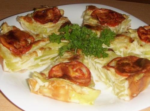 Кабачки в омлете.