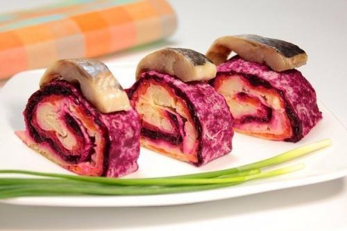 Селедь ПОД Шубой в лаваше.