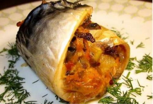 Рулетики из скумбрии с овощами. 06