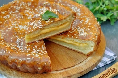 Пирог с сыром из творожного теста. 02