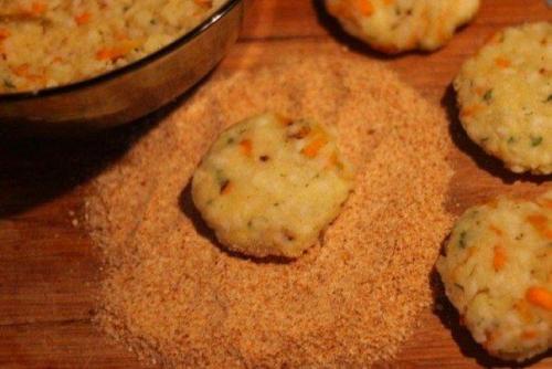 Картофельные котлеты с рисом. 03
