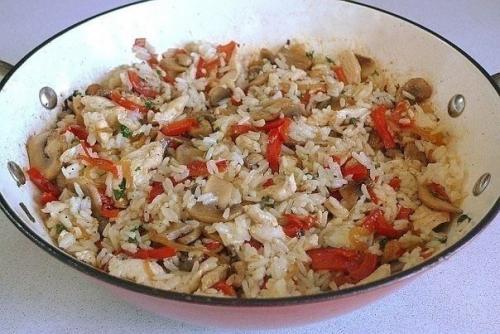 Рис Жасмин с овощами и курицей. 03