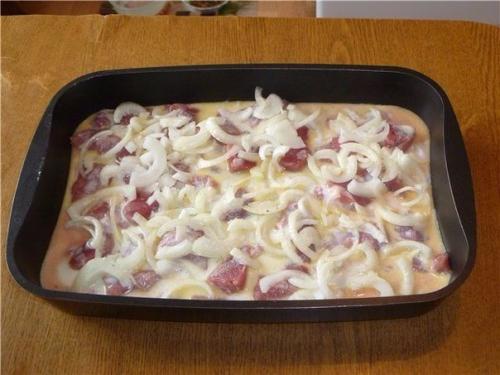 Свинина, запеченная с овощами под соусом бешамель. 07