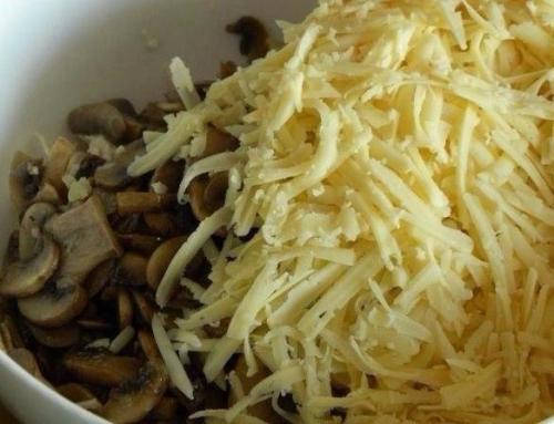 Грибной салат с курицей. 04