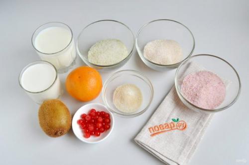 Слоеное желе в стаканчиках. 01