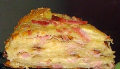 Закуска Сырный Торт с Ветчиной.