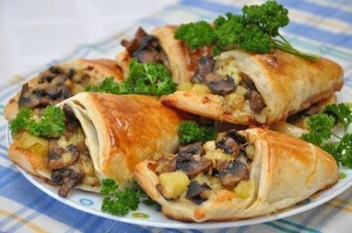 Грибные кулёчки.  Ингредиенты: 04