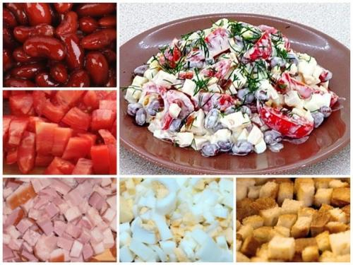 Салат Обжорка. Очень четенький салатик.