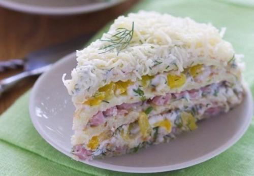 Закусочные торты - достойные украшения стола. 01