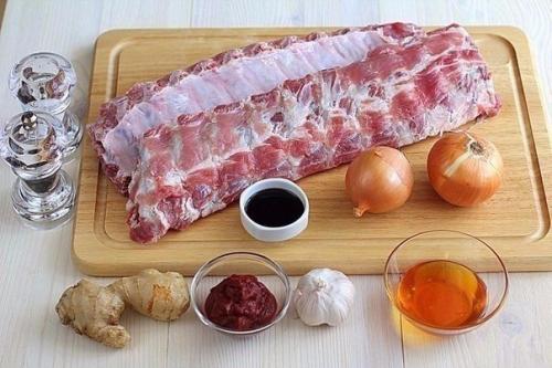 Запечённые свиные рёбрышки. 01