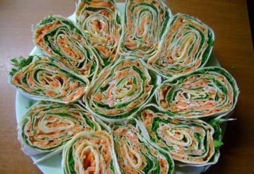 10 рецептов рулетиков из лаваша. 02