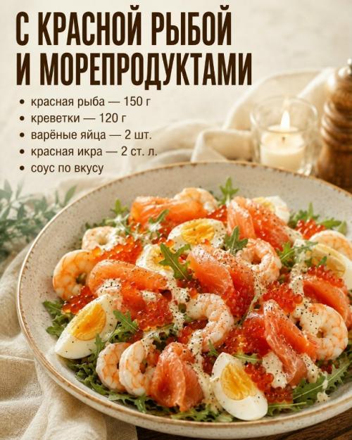 Красная рыбка делает любой салат намного вкуснее, но главное - правильно подобрать сочетания. 03