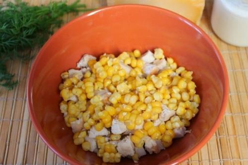 Салат из курицы с ананасами (классический). 02 Салат из курицы с ананасами (классический). 02