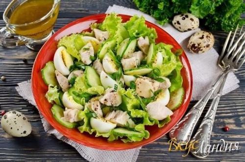 Салат из печени трески с лимонной заправкой. 07