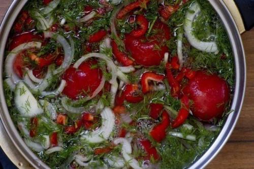 Помидоры закусочные. Отличная закуска из свежих домашних помидорчиков! 07 Помидоры закусочные. Отличная закуска из свежих домашних помидорчиков! 07