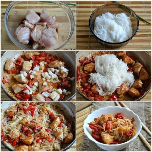 Фунчоза с курицей.