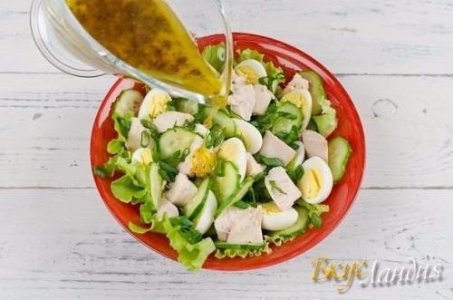 Салат из печени трески с лимонной заправкой. 06