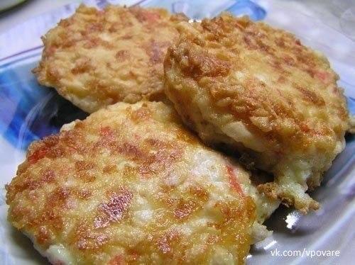 Котлетки из крабовых палочек. Котлетки из крабовых палочек.