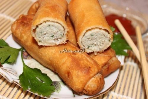 Блинчики по-китайски - вкусные, хрустящие, с мясом и пекинской капустой.