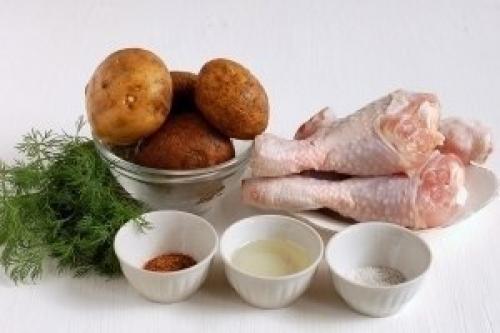 Картофель с курицей в мультиварке. 01
