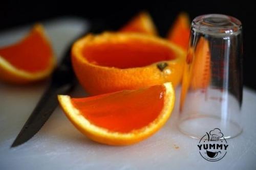 Малиновое желе в цитрусовых корочках. 06