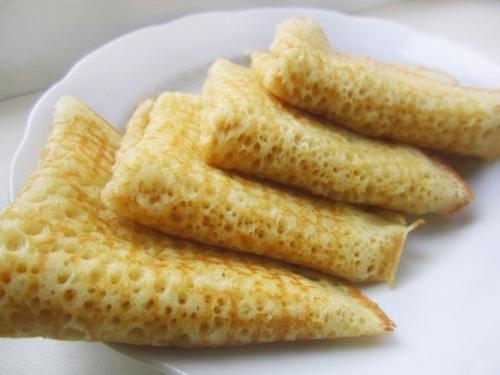 Кружевные заварные блинчики на кефире и молоке.