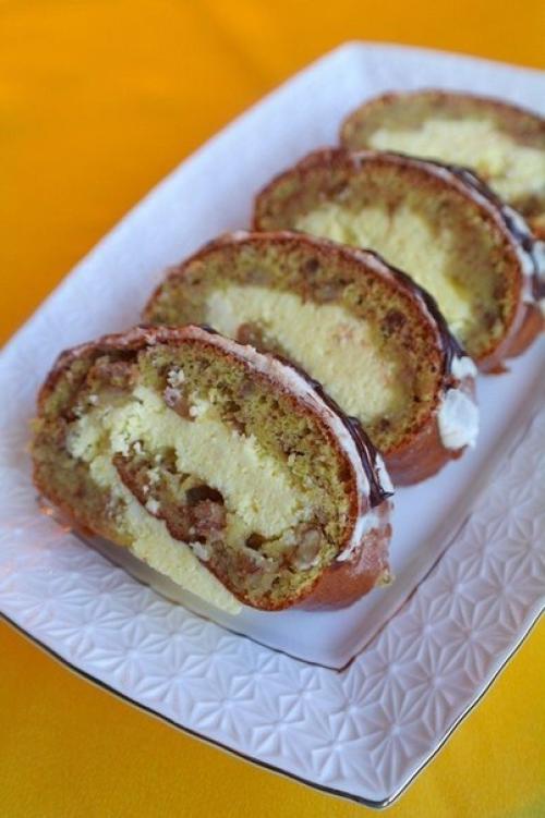 Рулет банановый с творогом. 07