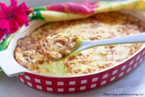 Нежное кабачковое суфле под сырной шапкой. Нежное кабачковое суфле под сырной шапкой.