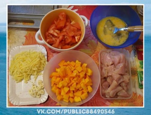 Потрясающе.  Диетическая запеканка с курицей и тыквой. 01