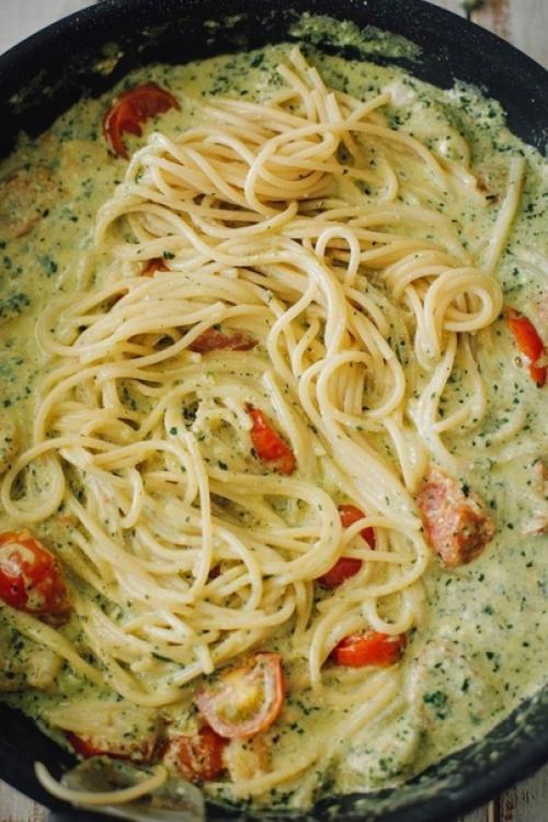 Спагетти с креветками за 30 минут.