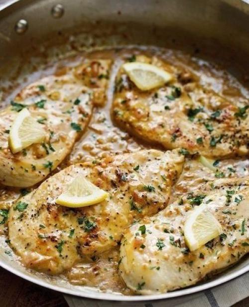 Курица в лимонно - сливочном соусе. 03