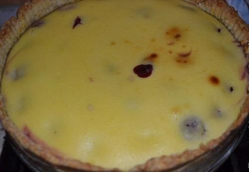 Творожный пирог с вишневым соусом. 06