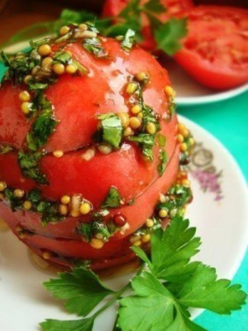 Ароматные пикантные помидорки на закуску (за полчаса). 01