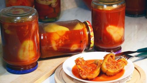 Перец, фаршированный с рисом на зиму.