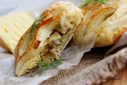 Слойки с курицей и сыром. 08