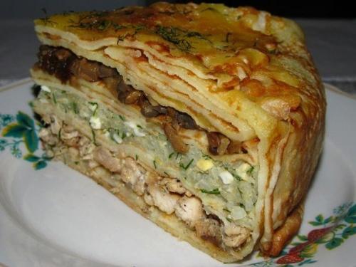 Блинный курник.  Ингредиенты: