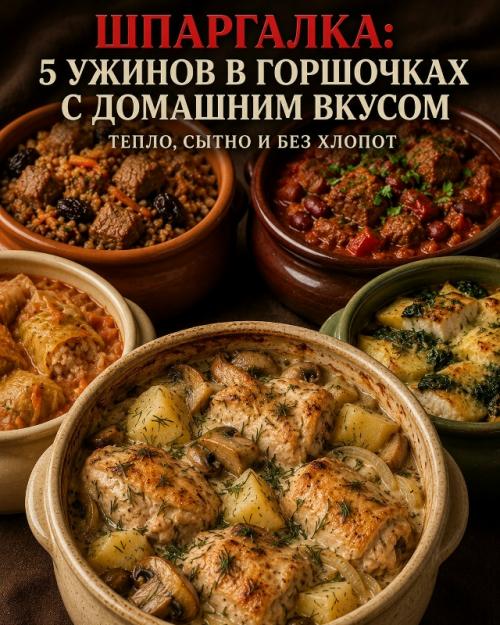 Шпаргалка: 5 ужинов в горшочках с домашним вкусом.

