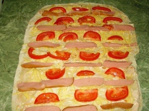 Рулеты из лаваша, запеченные в духовке. 02