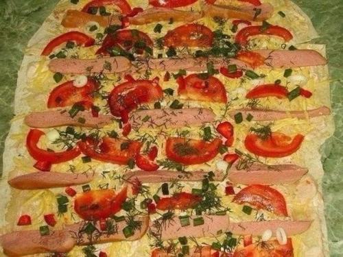 Рулеты из лаваша, запеченные в духовке. 03